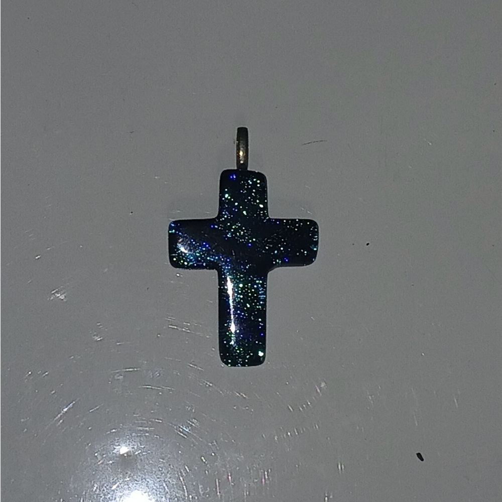 Sparkling Blue Cross Pendant